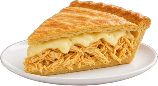 Fatia de torta de frango com catupiry